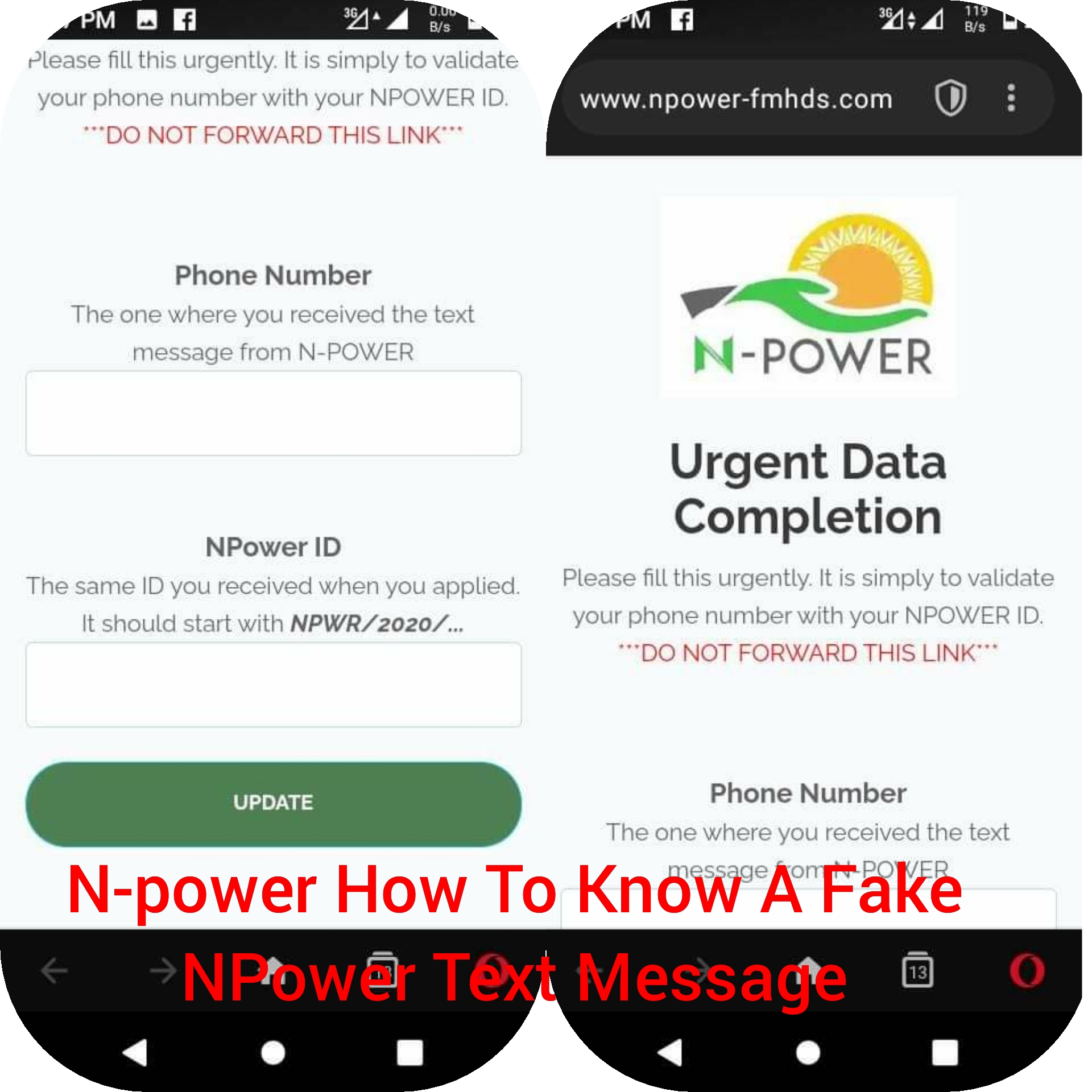N-power How To Know A Fake NPower Text Message