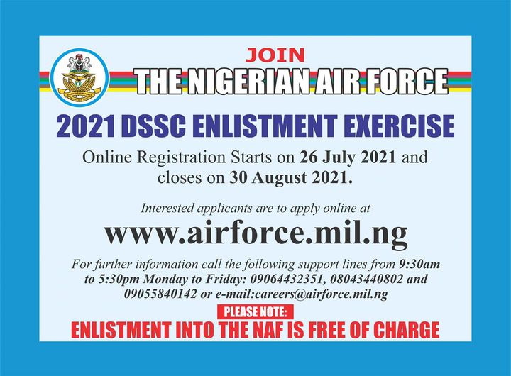 www-airforce-mil-ng-nigerian-airforce-recruitment-dssc-enlistment-exercise-2021-empowerment