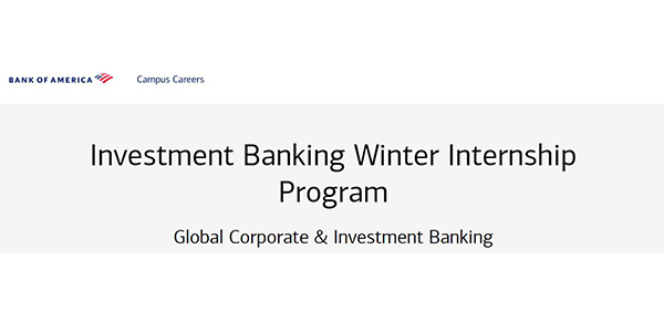 2022 Bank of America Johannesburg Winter Internship Program