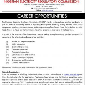 NERC Recruitment Application Portal 2022 (50 positions)