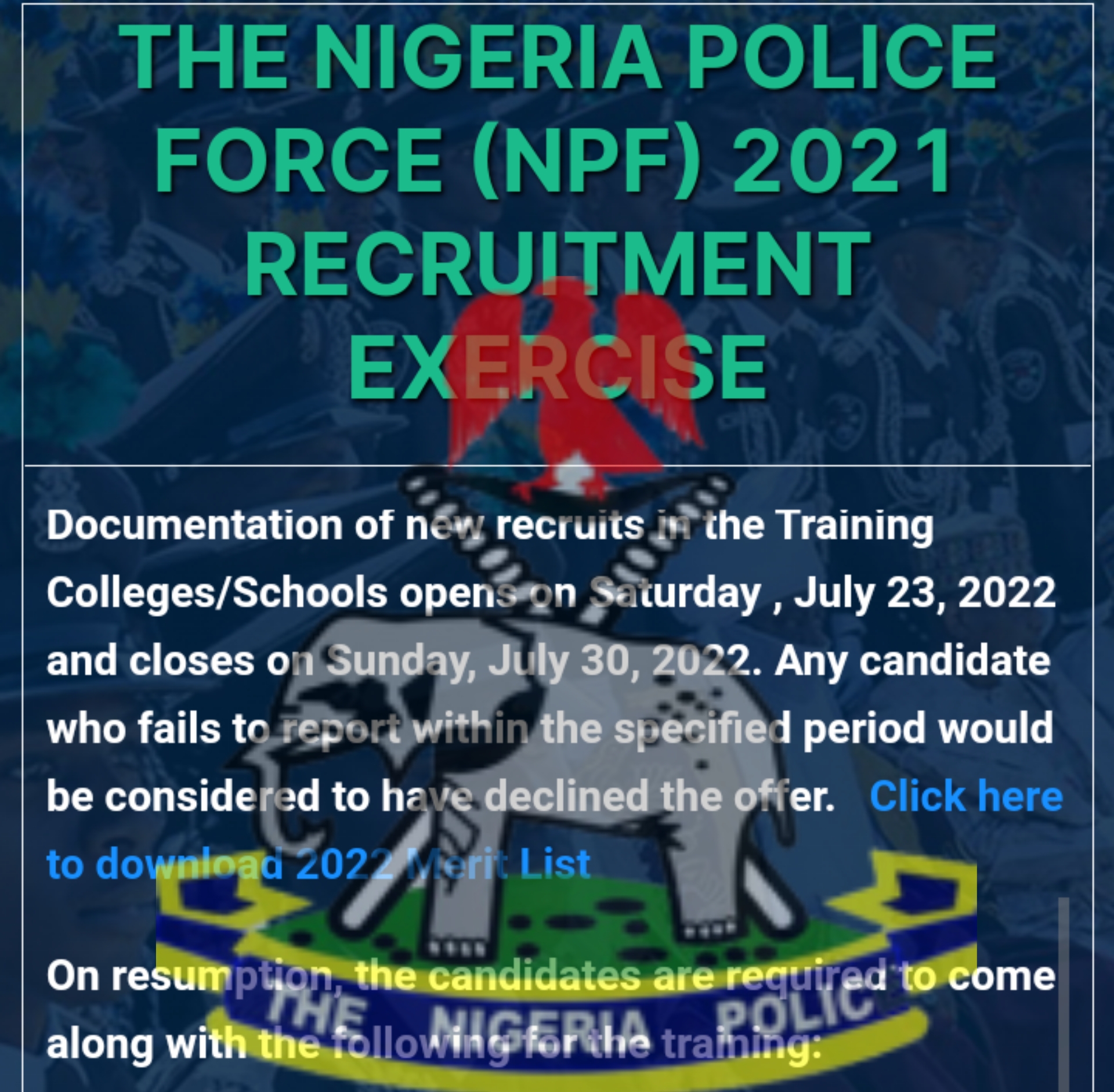 www.policerecruitment.gov.ng Link To Check NPF Recruitment Status