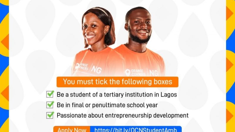 Apply: OrangeCorners Nigeria Student Ambassadors Programme 2022 (Cohort 4)
