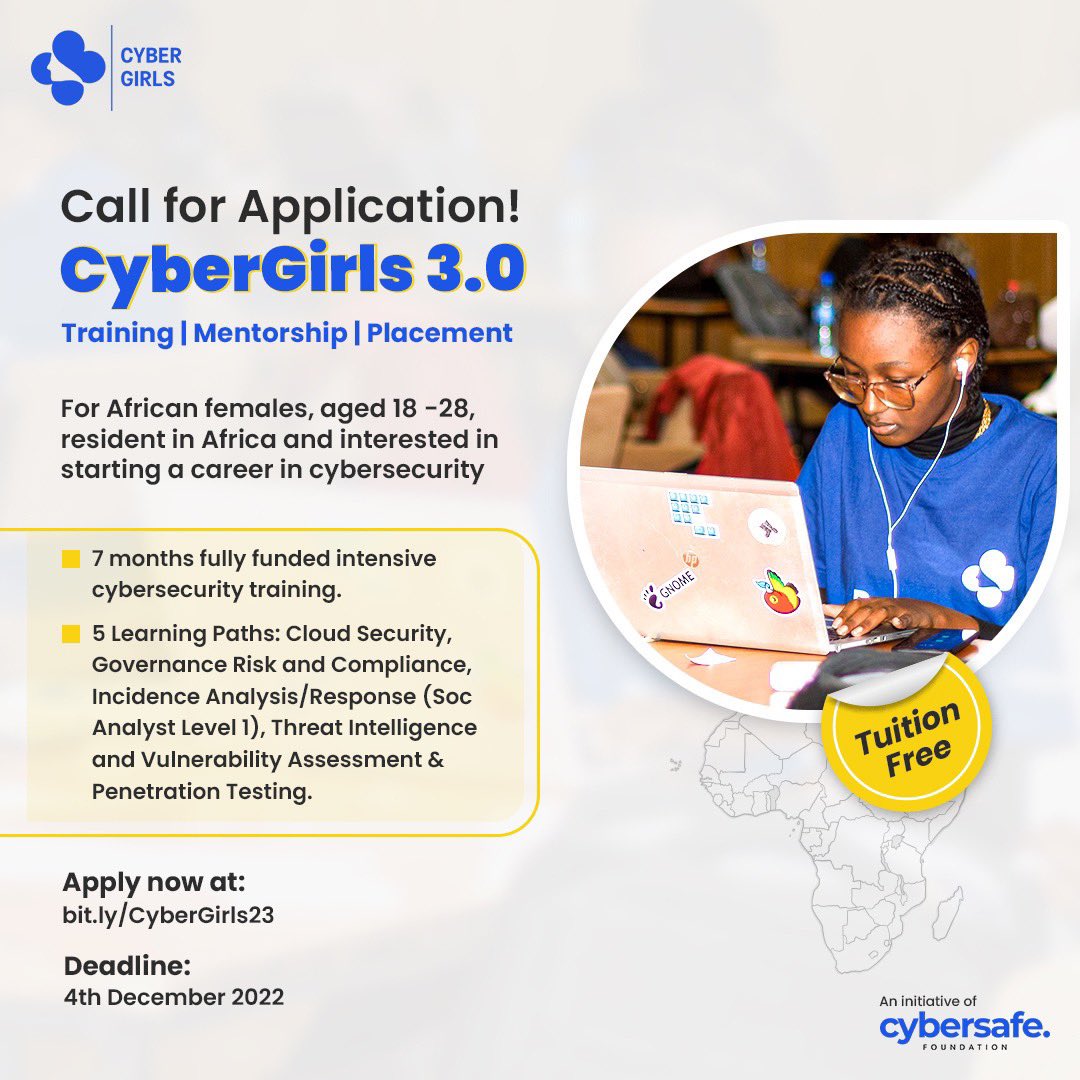 Link To Apply for Cyber Girls Fellowship Programme Application Portal 2023