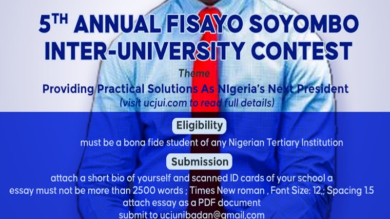 Link To Apply for Fisayo Soyombo Intervarsity Essay Competition 2023