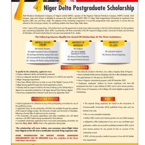 www.shell.com.ng – 2023/2024 SPDC NDDC Postgraduate Scholarships | How To Apply