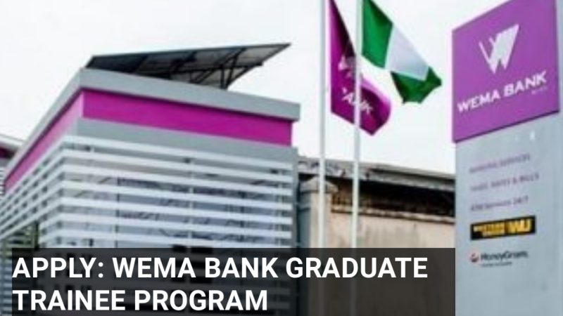 Link To Apply: 2023 Wema Bank Graduate Trainee Program | www.wemabank.com